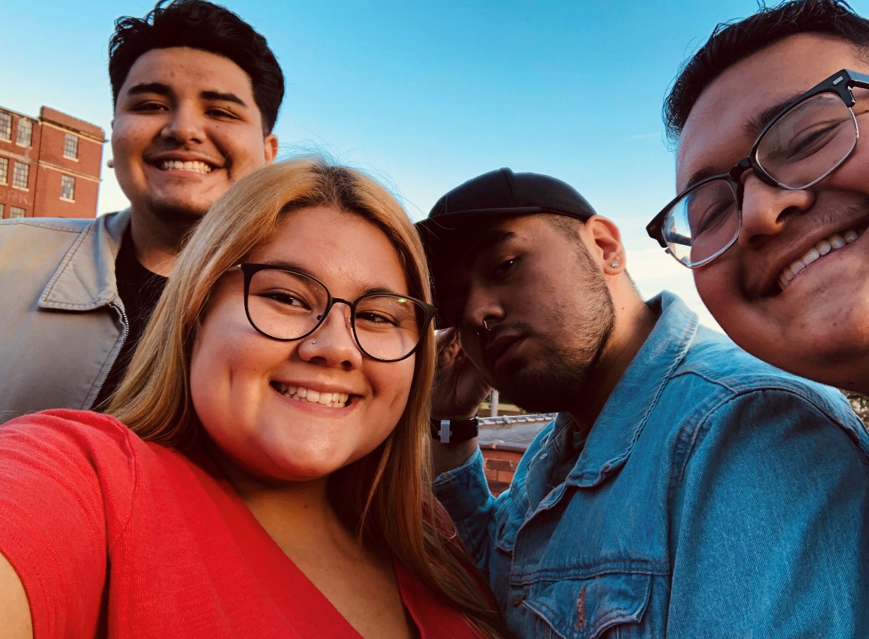 Here is my friends Jonathan, Alexa, Jonathan and I at latinx social night