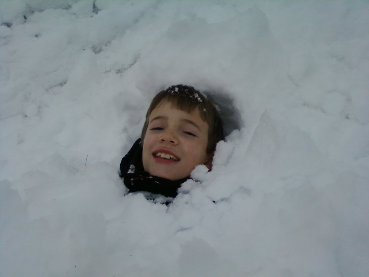Brandon's younger self in snow