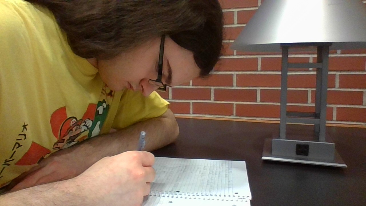 A picture of me studying in the Loras library