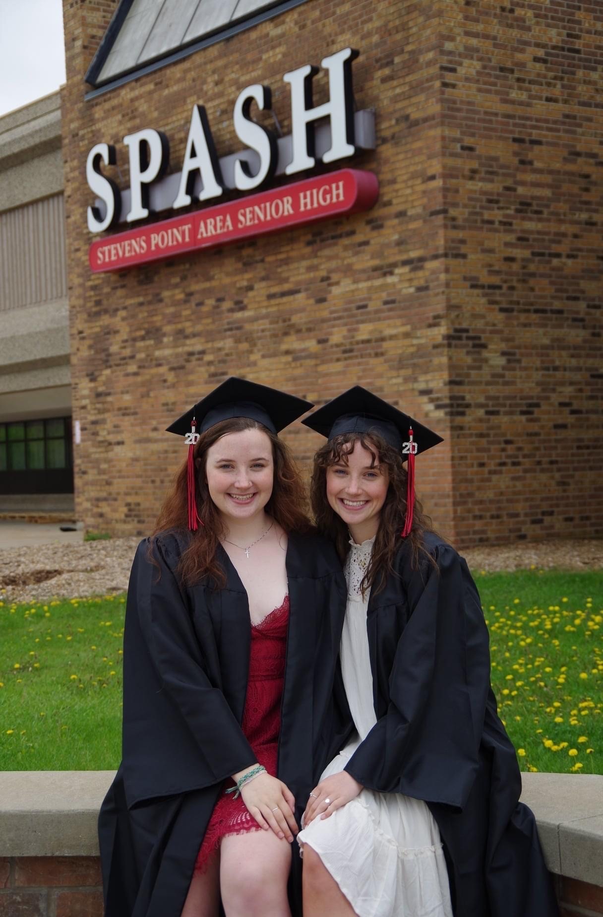 Gabi and her Sister in front of Highschool