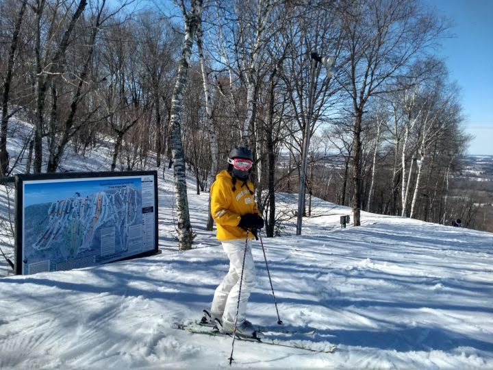 picture of Gabi skiing