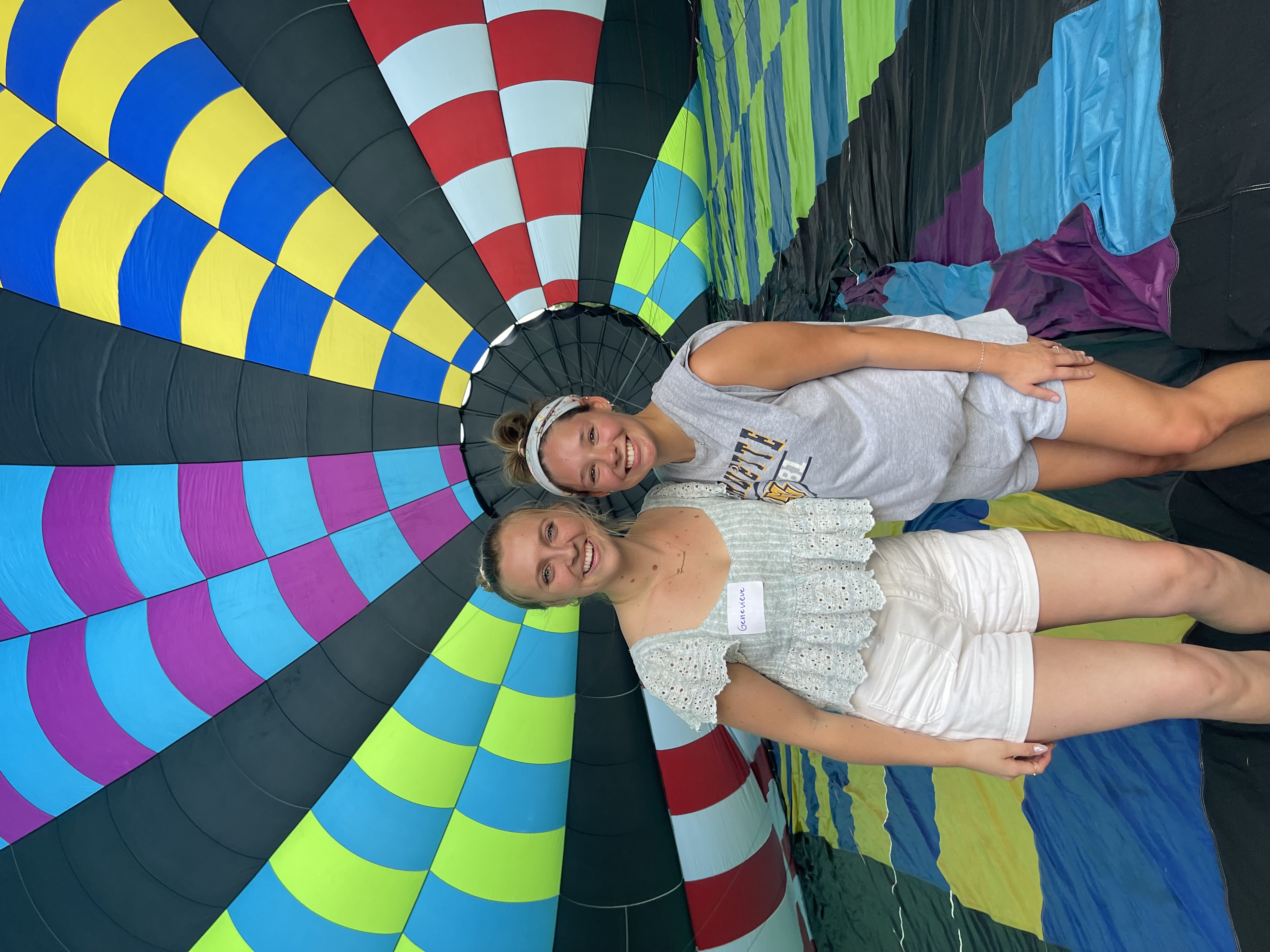 Photo of Genevieve and Jordan inside a hot air balloon