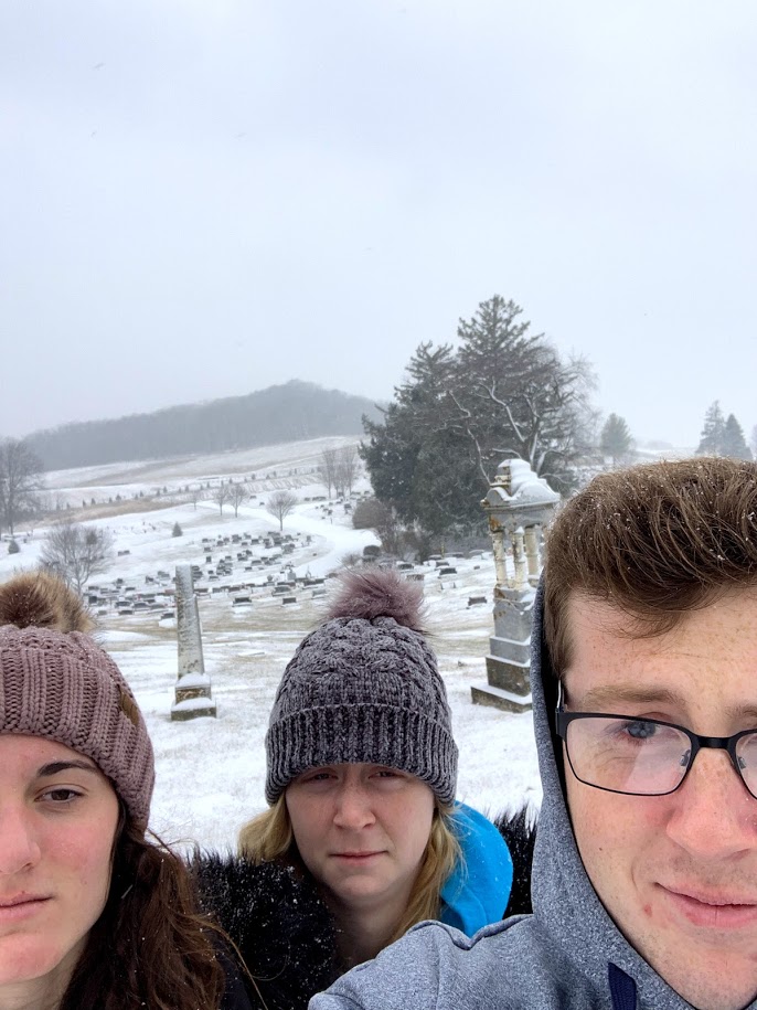 Here is a picture of my classmates and I at a local cemetery in Dubuque.