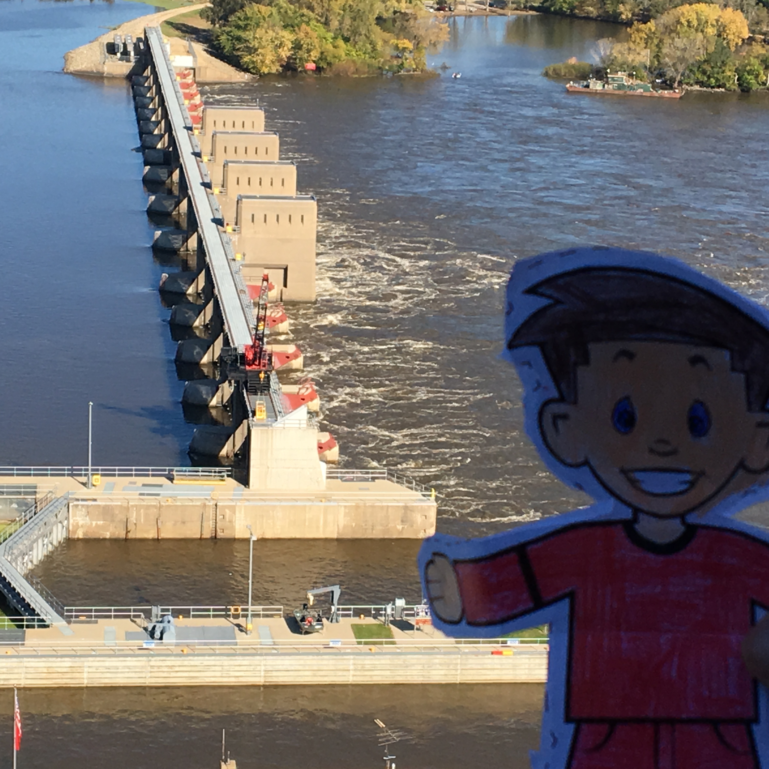 Lock and Dam #11 on the Mississippi river near Dubuque, IA