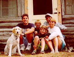 Karen, Bill, Niclo, Jamin, and Kylah with their dog Jake