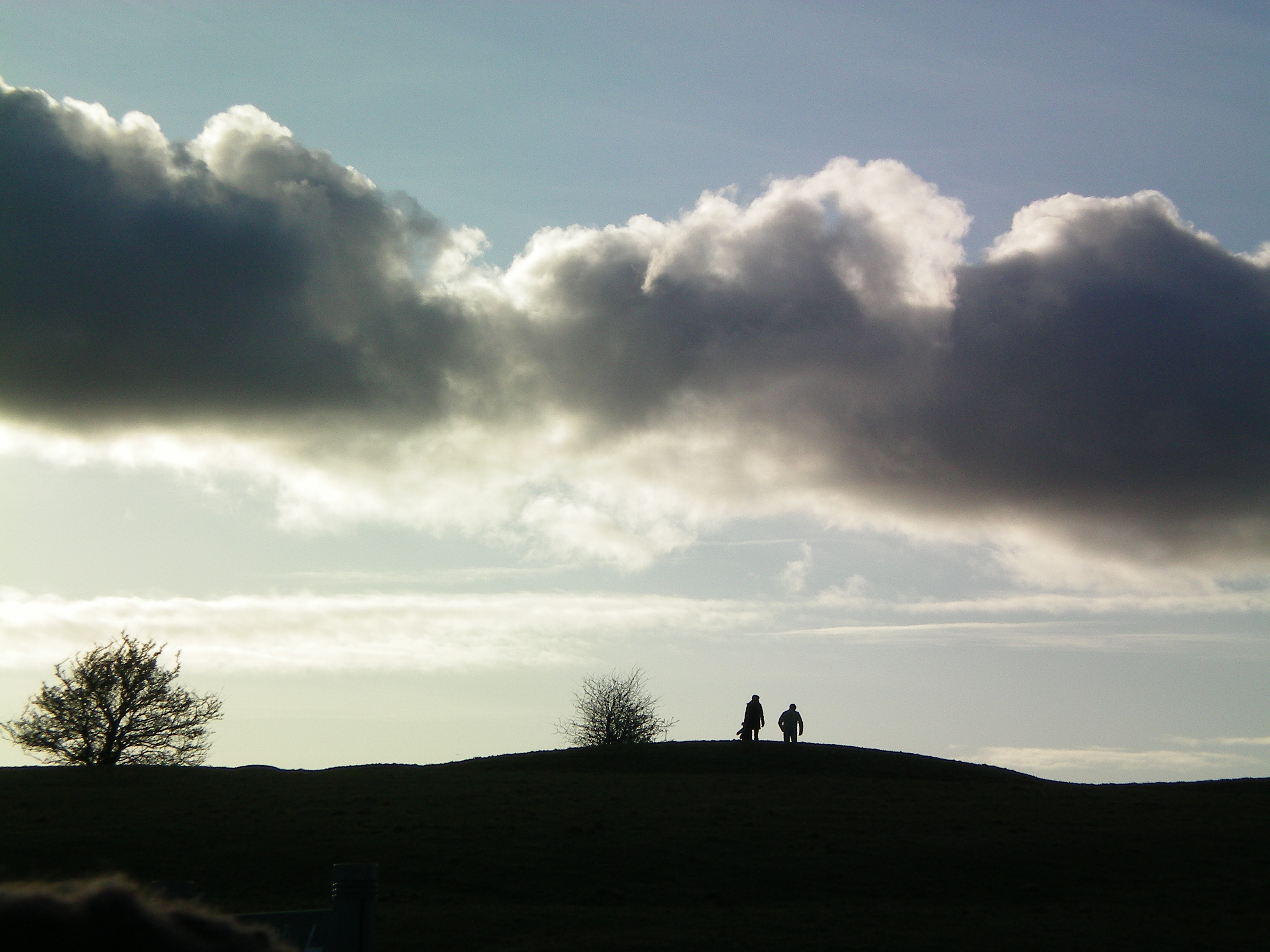 walking over a hill