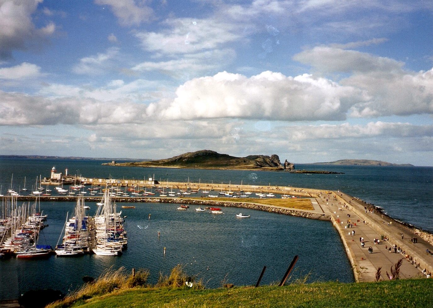 View from Howth overlooking the harbour and Ireland's Eye