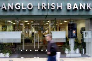 Anglo Irish Bank sign - one of the fastest growing banks during the Celtic Tiger years
